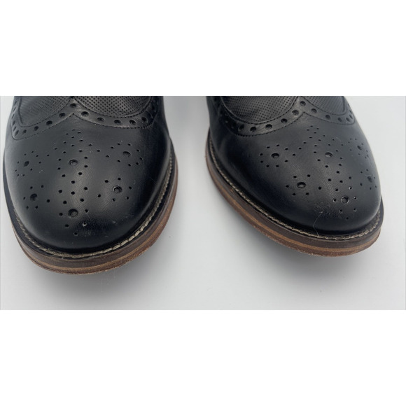 J Murphy By Johnston & Murphy Men’s Black Leather Brogue (Wingtip) Sz 10M - Picture 3 of 8